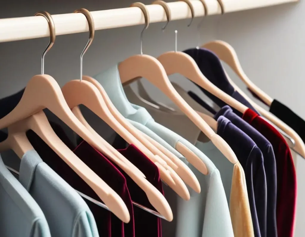 Appendini in velluto sottile per ottimizzare lo spazio nell’armadio