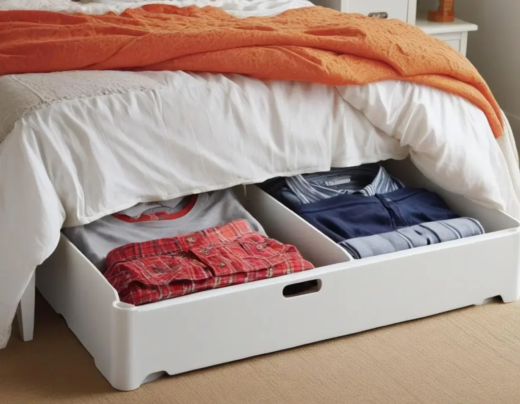 Contenitori sottoletto per il cambio di stagione dei vestiti