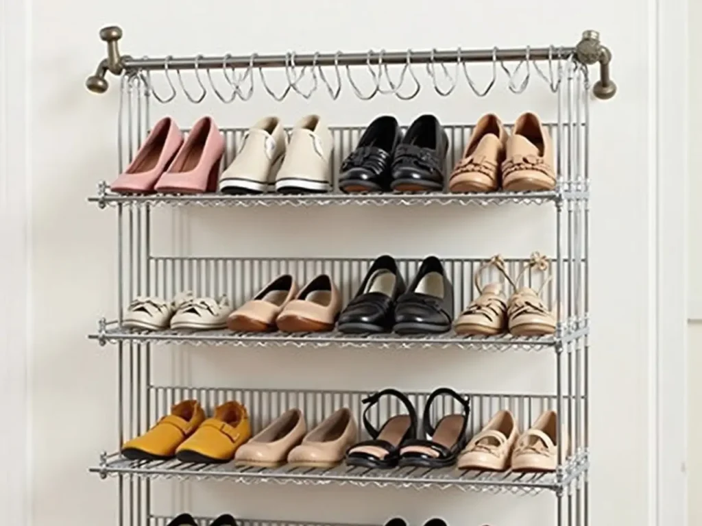 Porta scarpe da appendere con scarpe ordinate
