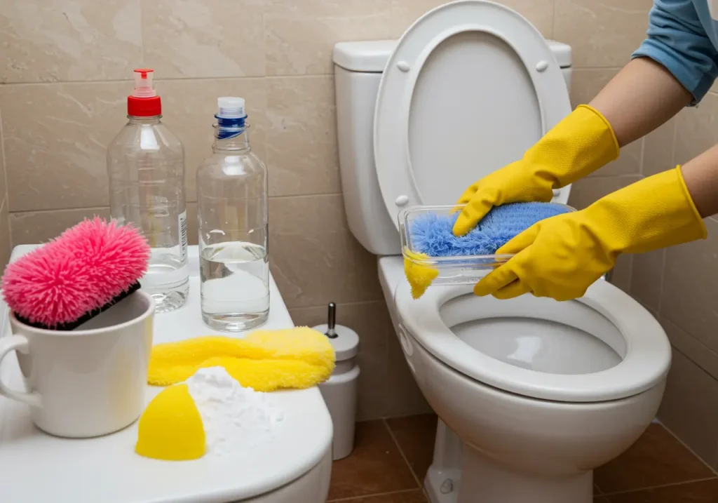 Pulizia del WC con aceto, bicarbonato e rimedi della nonna