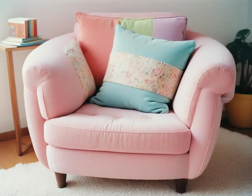 Angolo lettura con mensole dietro la porta